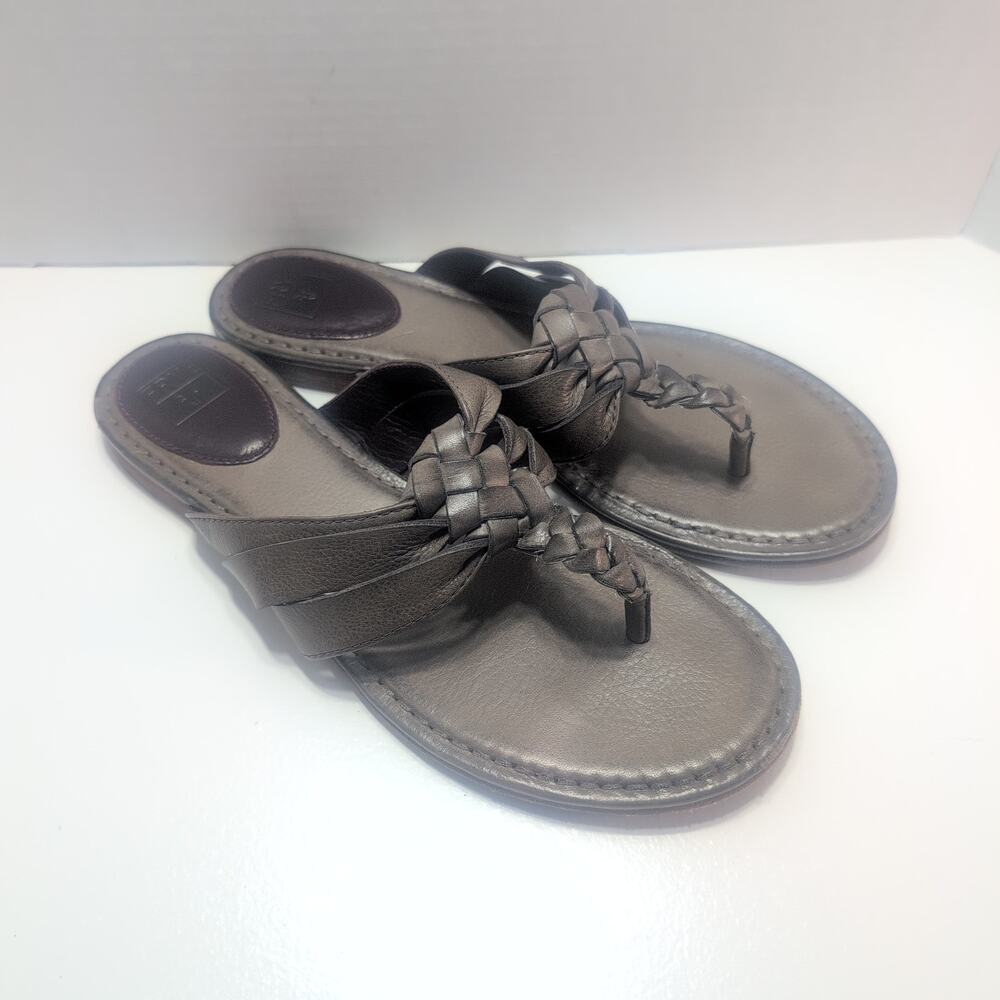 Frye Carson Braided Leather Thong Slip On Sandals Women's 10M